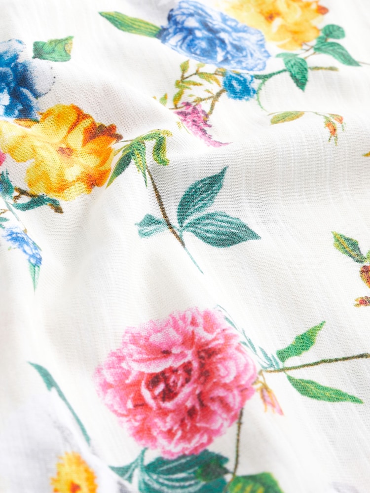 Green/Blue/Red Floral Baby Rompers 4 Pack - Image 7 of 7