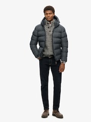 Superdry Grey Hooded Sports Water-Repellent Puffer Coat Jacket - Image 2 of 5