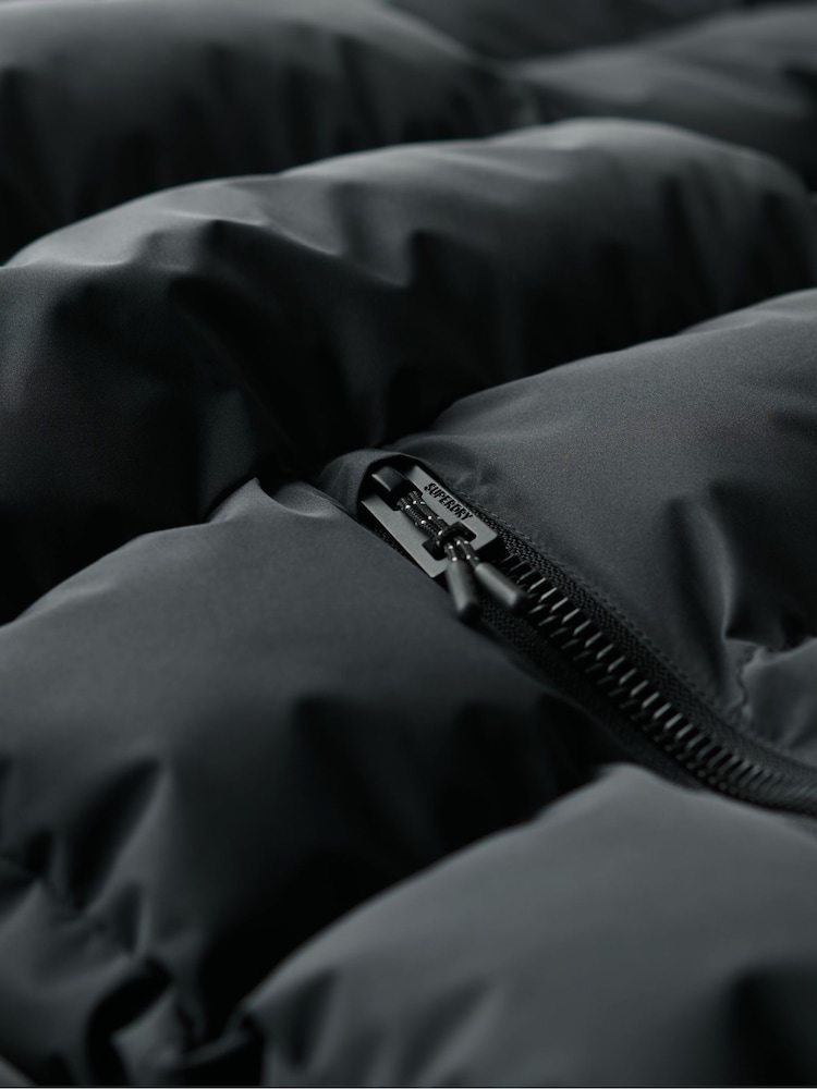 Superdry Grey Hooded Sports Water-Repellent Puffer Coat Jacket - Image 5 of 5