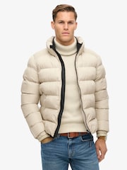 Superdry Chateau Gray Sports Puffer Jacket - Image 1 of 9