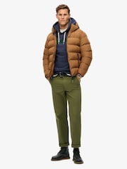 Superdry Tobacco Brown Hooded Sports Water-Repellent Puffer Coat Jacket - Image 2 of 5