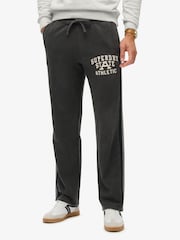 Superdry Washed Black 100% Cotton Vintage Athletic Joggers - Image 1 of 6