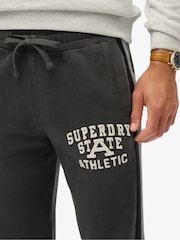 Superdry Washed Black 100% Cotton Vintage Athletic Joggers - Image 2 of 6