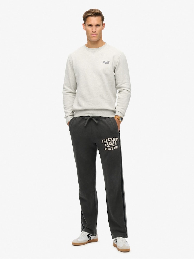 Superdry Washed Black 100% Cotton Vintage Athletic Joggers - Image 4 of 6