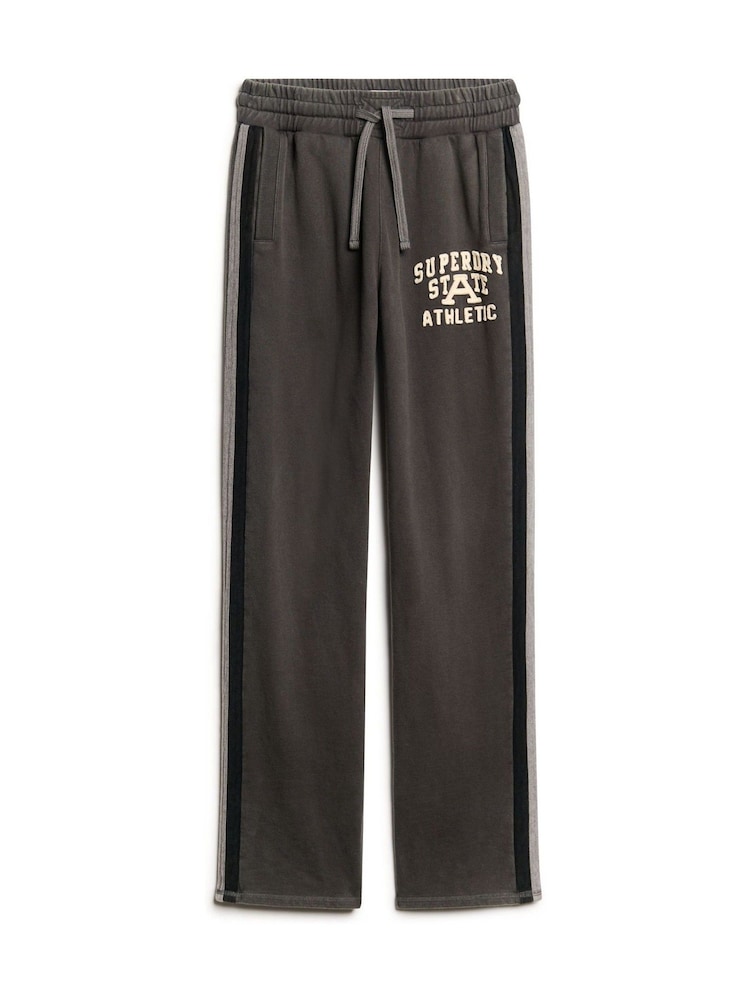 Superdry Washed Black 100% Cotton Vintage Athletic Joggers - Image 5 of 6