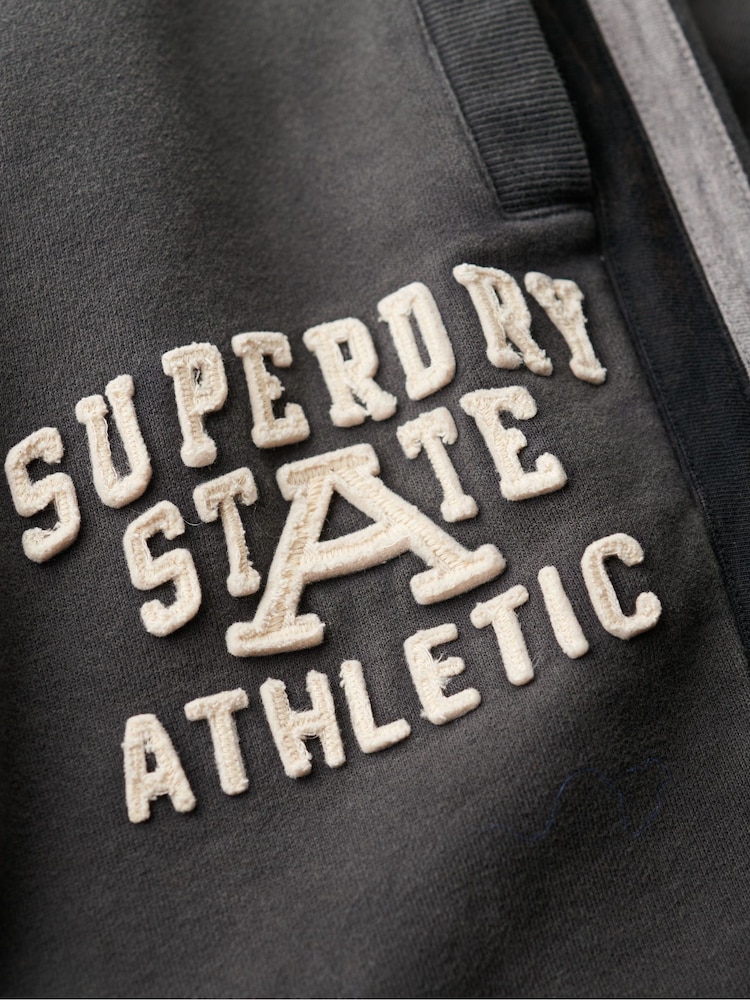 Superdry Washed Black 100% Cotton Vintage Athletic Joggers - Image 6 of 6