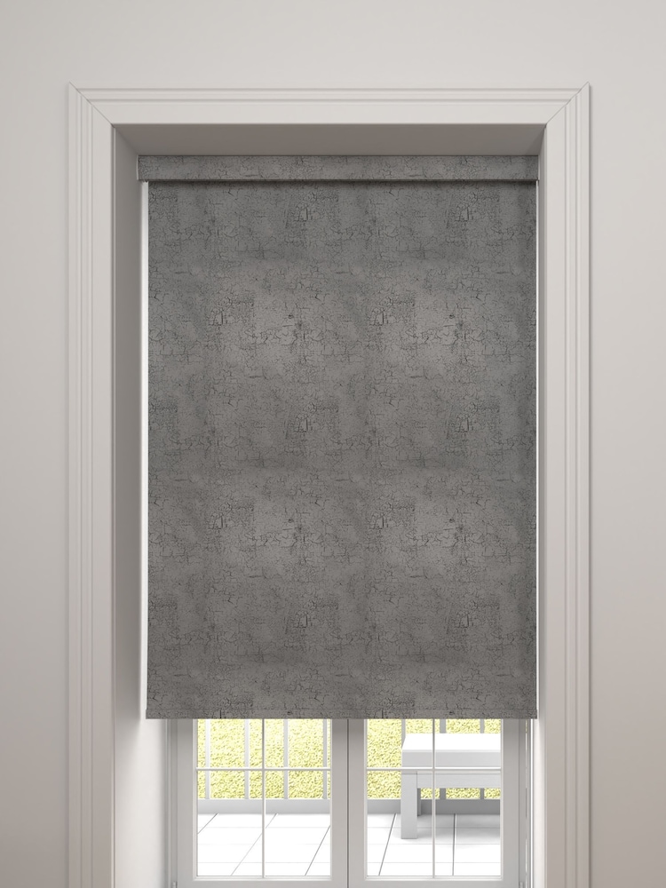 Ink Black Crackle Made To Measure Blackout Roller Blind - Image 1 of 3