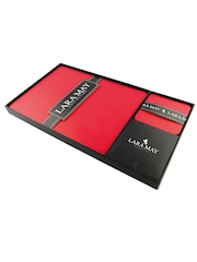 Lara-May Set of 6 London Red Leather Coasters and Placemats - Image 4 of 4