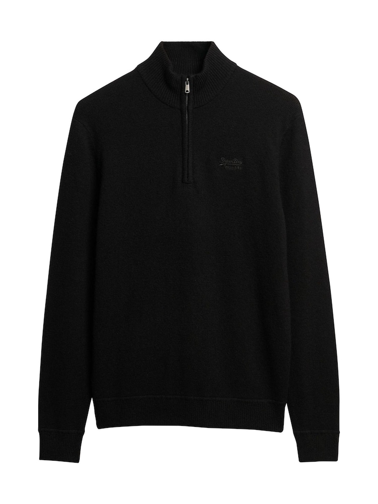 Чорний - Superdry базові джемпери Embroided Knit Quarter Zip - Image 4 of 6