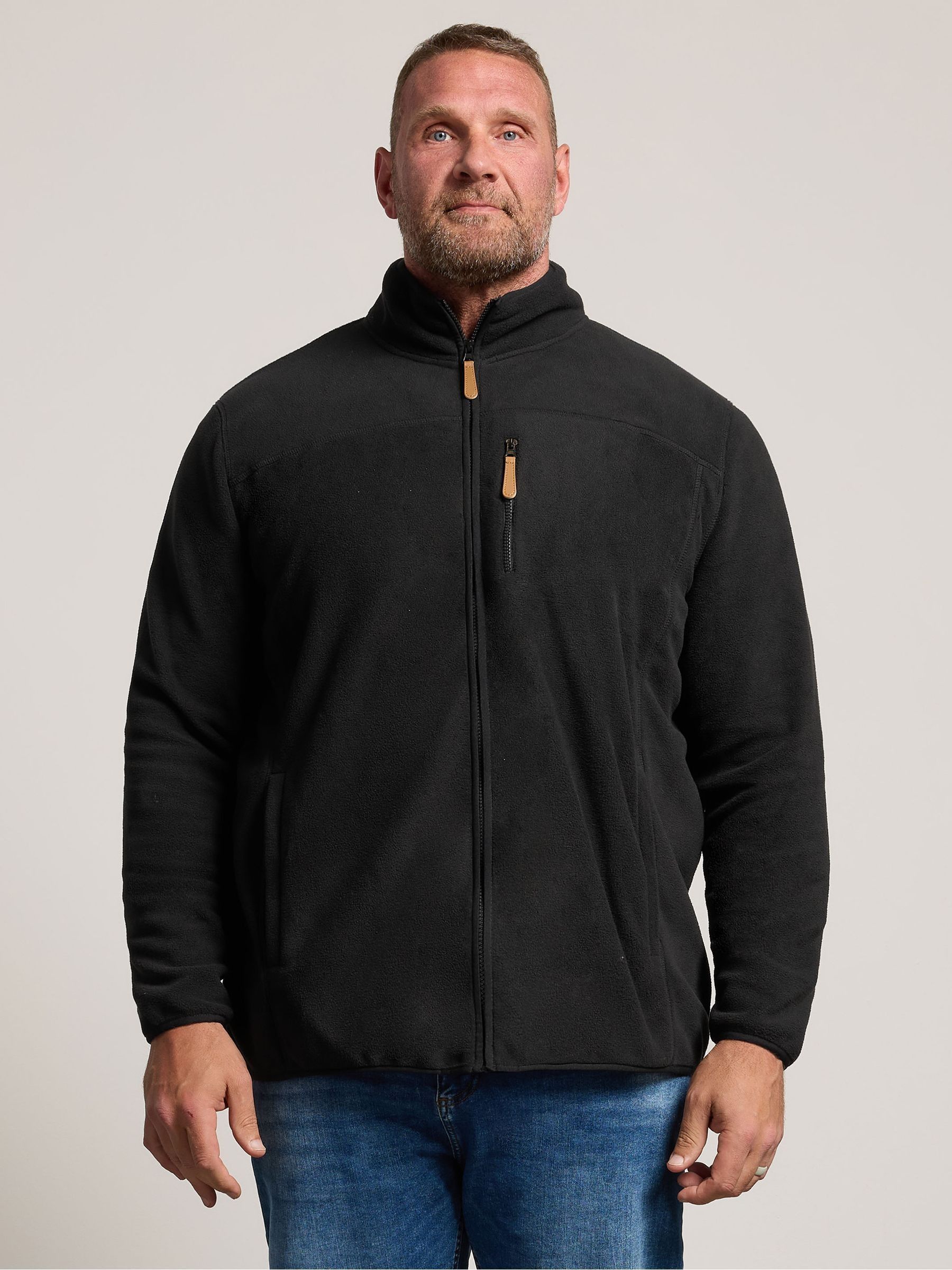 Badrhino Black Essential Zip Through Micro Fleece - Image 2