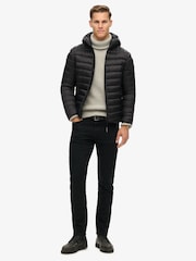 Superdry Black Hooded Fuji Sport Padded Coat Jacket - Image 3 of 6