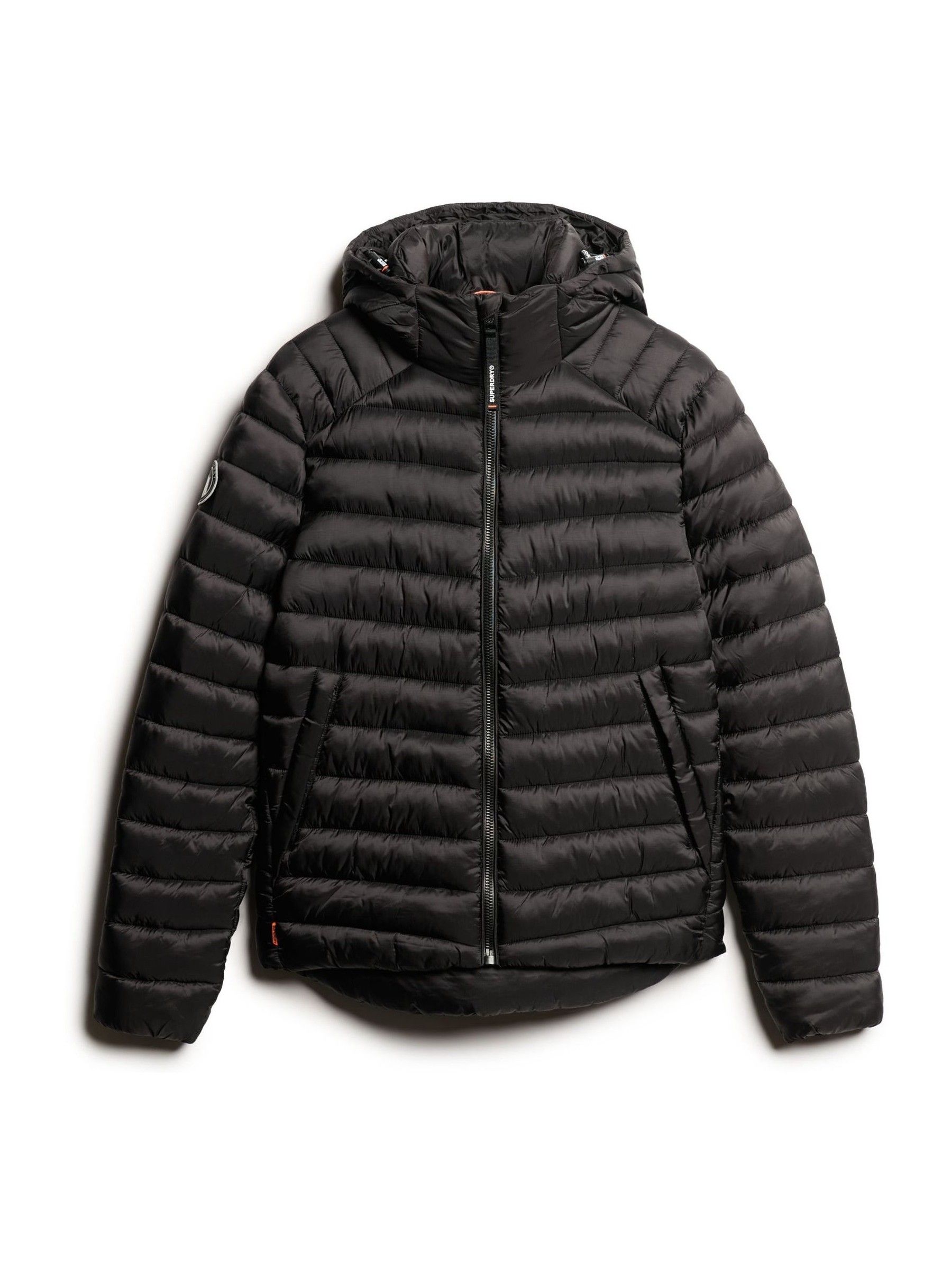 Buy Superdry Black Hooded Fuji Sport Padded Coat Jacket from