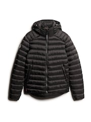 Superdry Black Hooded Fuji Sport Padded Coat Jacket - Image 5 of 6