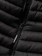 Superdry Black Hooded Fuji Sport Padded Coat Jacket - Image 6 of 6