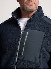 BadRhino Big & Tall Blue Borg Lined Zip Through Jacket - Image 4 of 6