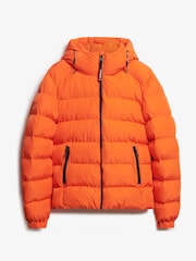 Superdry Orange Hooded Sports Water-Repellent Puffer Coat Jacket - Image 5 of 6