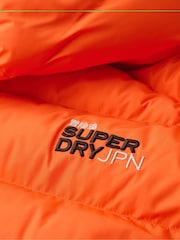 Superdry Orange Hooded Sports Water-Repellent Puffer Coat Jacket - Image 6 of 6