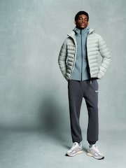 Superdry Pigeon Grey Hooded Fuji Sport Padded Coat Jacket - Image 1 of 7