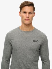 Superdry Grey Grit 100% Cotton Essential Logo Long Sleeve Top - Image 3 of 6