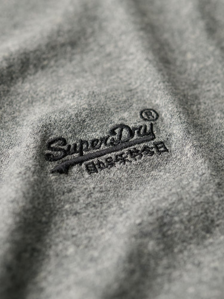 Superdry Grey Grit 100% Cotton Essential Logo Long Sleeve Top - Image 5 of 6