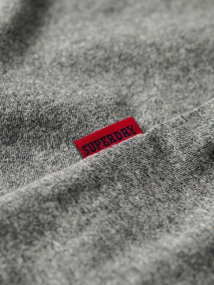 Superdry Grey Grit 100% Cotton Essential Logo Long Sleeve Top - Image 6 of 6