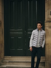 Superdry Grey Marl Storm Knit Hybrid Padded Jacket - Image 3 of 10