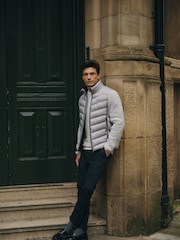 Superdry Grey Marl Storm Knit Hybrid Padded Jacket - Image 4 of 10
