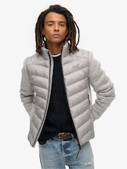 Superdry Grey Marl Storm Knit Hybrid Padded Jacket - Image 5 of 10