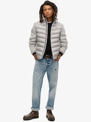 Superdry Grey Marl Storm Knit Hybrid Padded Jacket - Image 6 of 10