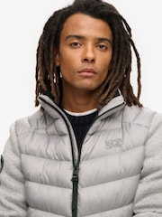 Superdry Grey Marl Storm Knit Hybrid Padded Jacket - Image 7 of 10