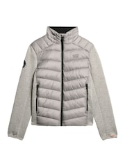 Superdry Grey Marl Storm Knit Hybrid Padded Jacket - Image 8 of 10