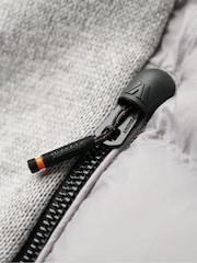 Superdry Grey Marl Storm Knit Hybrid Padded Jacket - Image 9 of 10