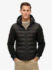 Schwarz - Superdry – Storm Fleece-Bomberjacke mit Kapuze - Bild 1 von 5