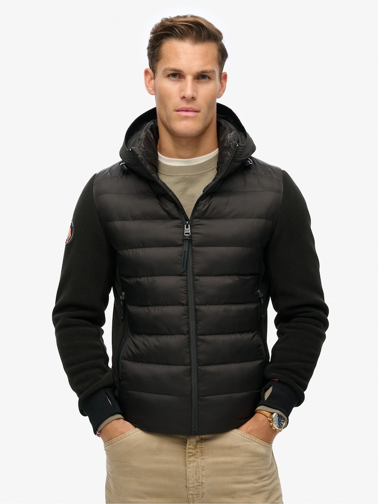 Schwarz - Superdry – Storm Fleece-Bomberjacke mit Kapuze - Bild 1 von 5