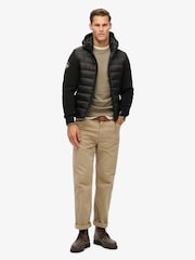 Schwarz - Superdry – Storm Fleece-Bomberjacke mit Kapuze - Bild 2 von 5