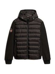 Schwarz - Superdry – Storm Fleece-Bomberjacke mit Kapuze - Bild 4 von 5