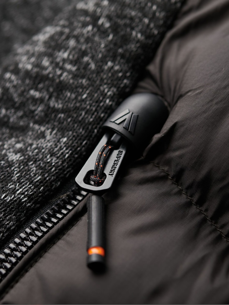 Superdry Black Storm Knit Hybrid Padded Jacket - Image 7 of 7