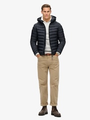 Superdry Eclipse Navy Hooded Fuji Sport Padded Coat Jacket - Image 4 of 7