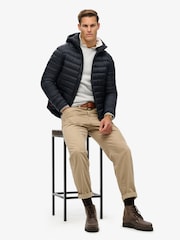 Superdry Eclipse Navy Hooded Fuji Sport Padded Coat Jacket - Image 5 of 7