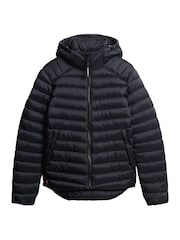 Superdry Eclipse Navy Hooded Fuji Sport Padded Coat Jacket - Image 6 of 7