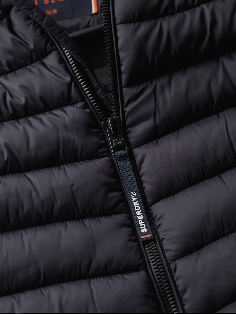 Superdry Eclipse Navy Hooded Fuji Sport Padded Coat Jacket - Image 7 of 7