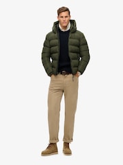 Superdry Green Hooded Sports Water-Repellent Puffer Coat Jacket - Image 3 of 5