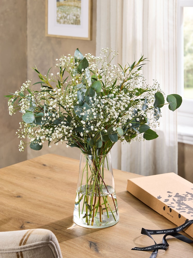 Gypsophila and Eucalyptus Letterbox Arrangement - Image 1 of 4