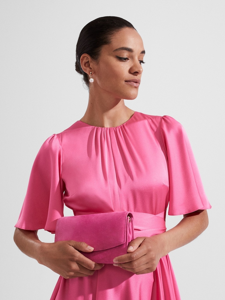 Hobbs Pink Kensington Clutch - Image 1 of 4 Hobbs Pink Kensington Clutch - Image 1 of 4