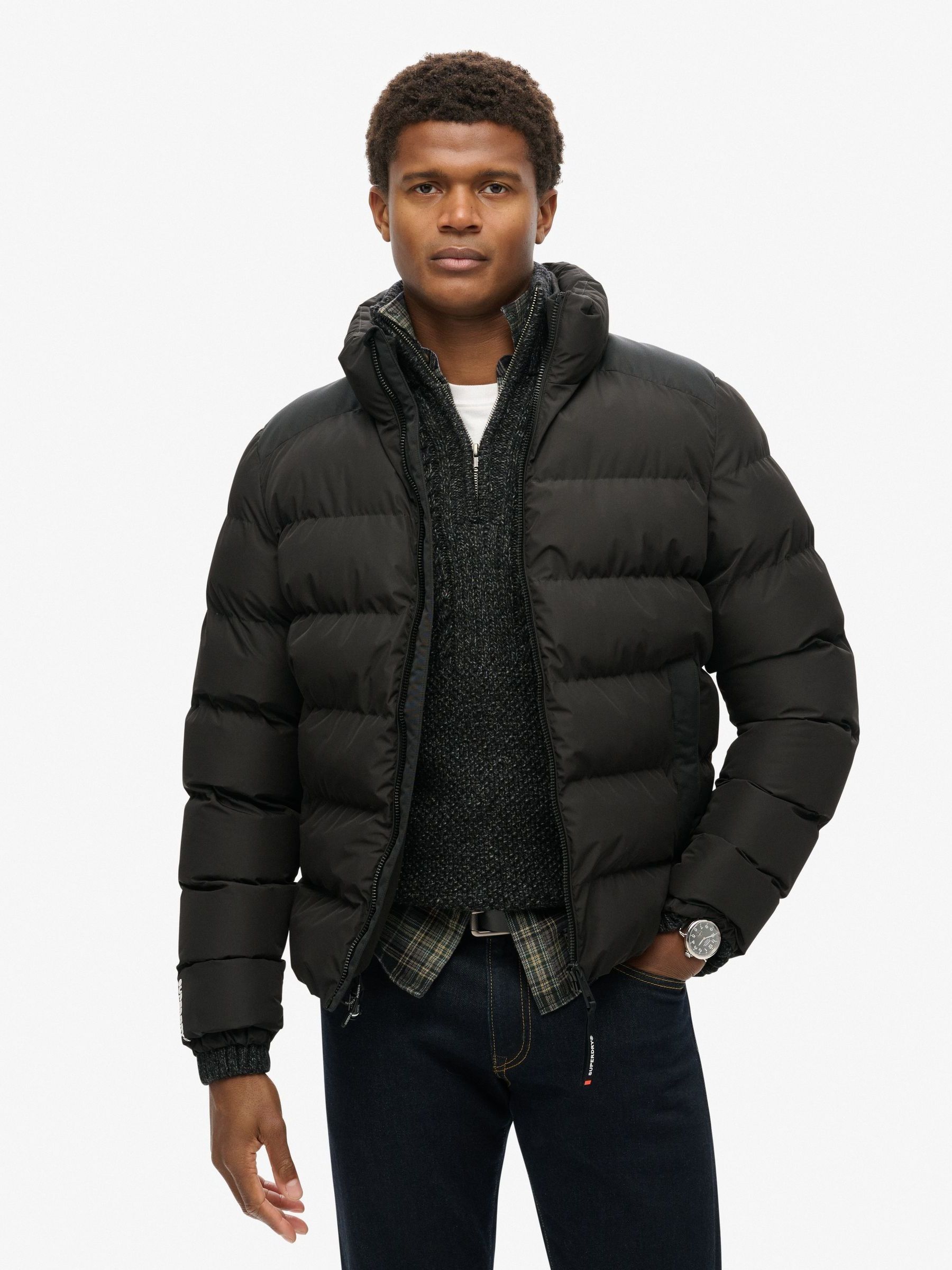 Buy Superdry Black Sports Puffer Jacket from the Next UK online shop