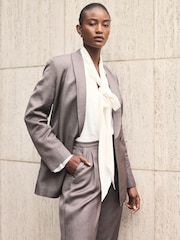 Mint Velvet Brown Double Breasted Blazer - Image 1 of 8