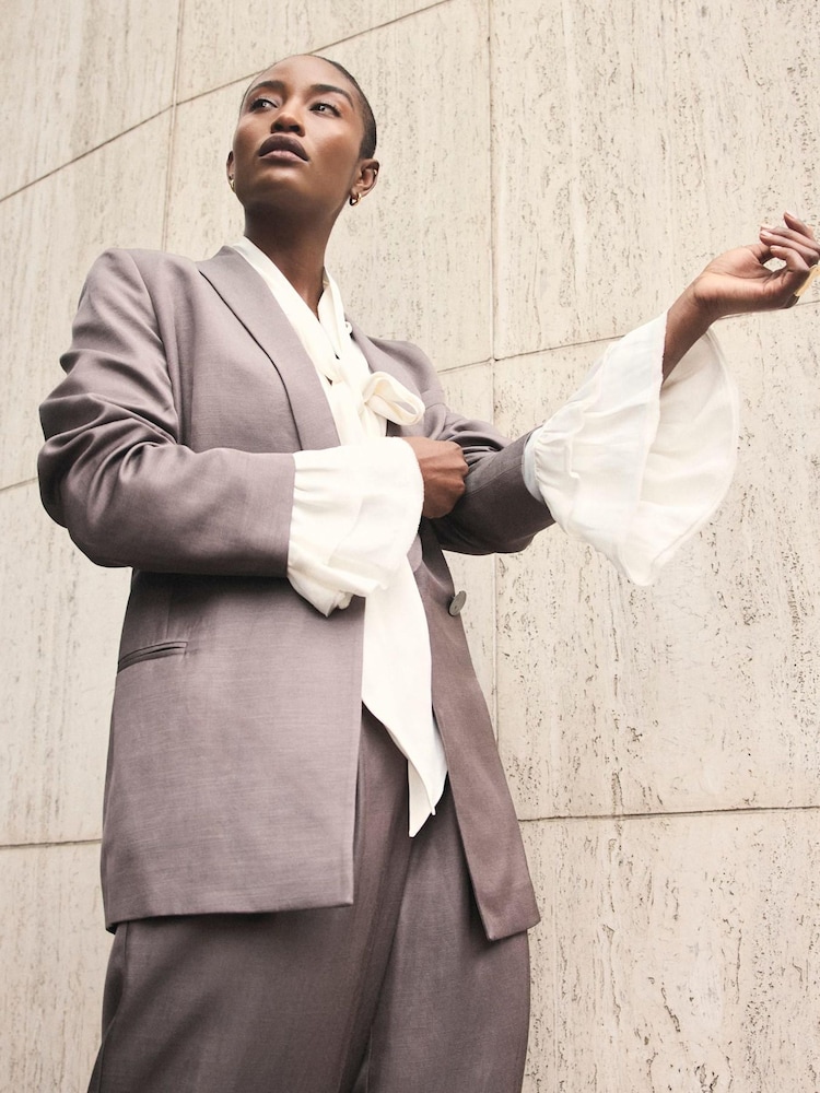 Mint Velvet Brown Double Breasted Blazer - Image 2 of 8 Mint Velvet Brown Double Breasted Blazer - Image 2 of 8