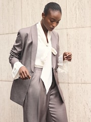 Mint Velvet Brown Double Breasted Blazer - Image 6 of 8