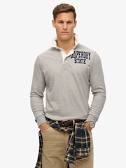 Grau - Superdry – Vintage Athletic – Rugby-Shirt in entspannter Passform - Bild 1 von 5
