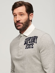 Grau - Superdry – Vintage Athletic – Rugby-Shirt in entspannter Passform - Bild 3 von 5